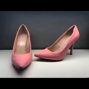Pink pointed heels